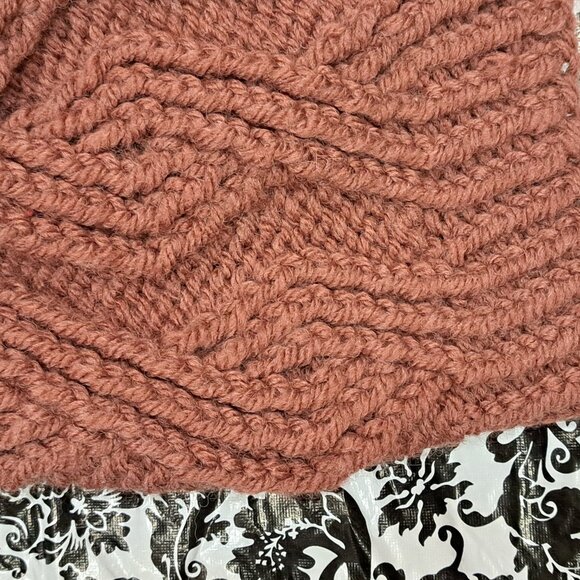 Hand-Crocheted Rust Colored Slouch Hat - Picture 4 of 6